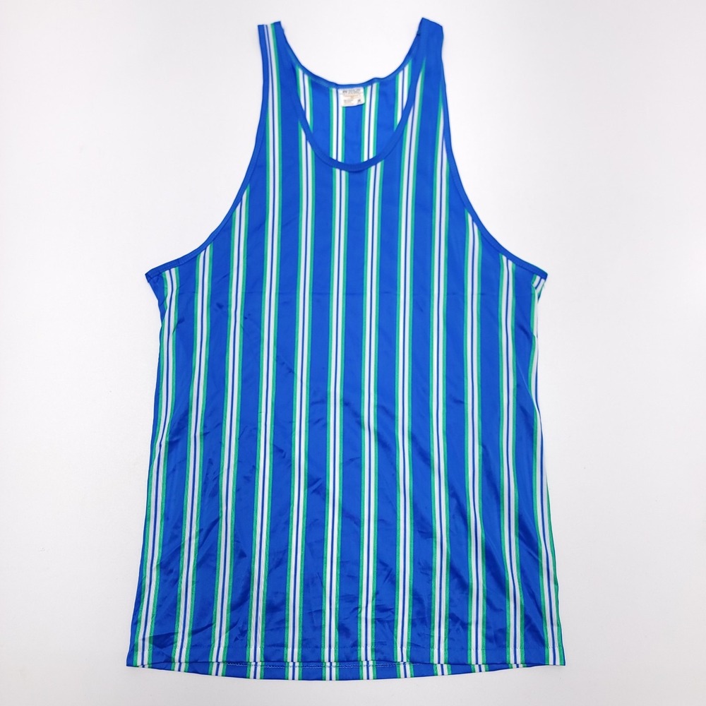 Vintage Towncraft Tank Top Mens‎ M Striped 70s USA JCPenney